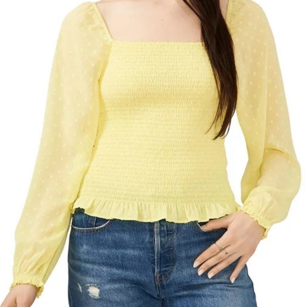 Yellow off shoulder blouse